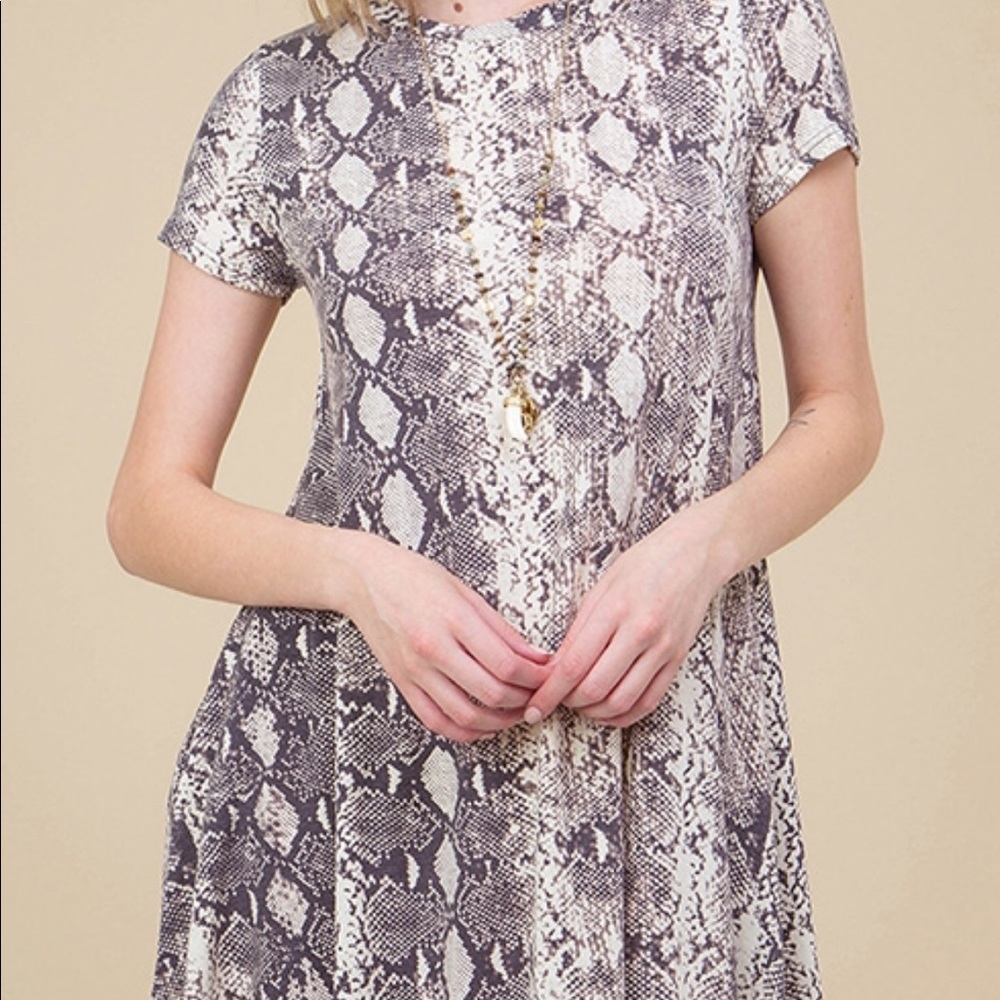 Snakeskin shift dress